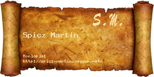Spicz Martin névjegykártya